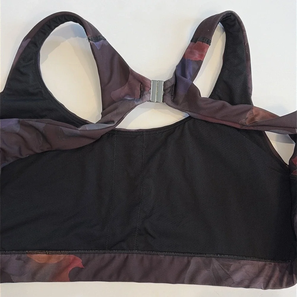 Athleta Women's Ultimate Printed Sports Bra Frozen Floral Warm Size Medium
